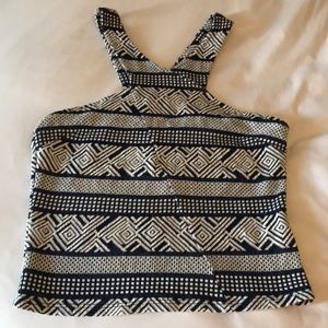 Patterned Cross Neck Crop